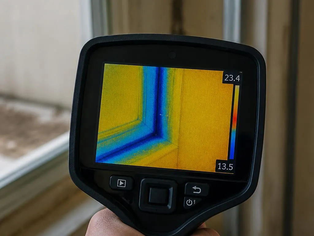Тепловая картина: холодный мостик у окна